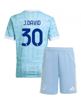 Detské Futbalové oblečenie Juventus Jonathan David #30 2025-26 Krátky Rukáv - Preč (+ trenírky)